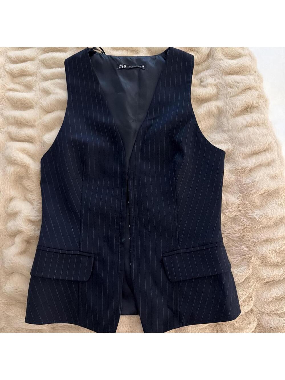 Zara Women's Navy and Black Vests-tanks-cami